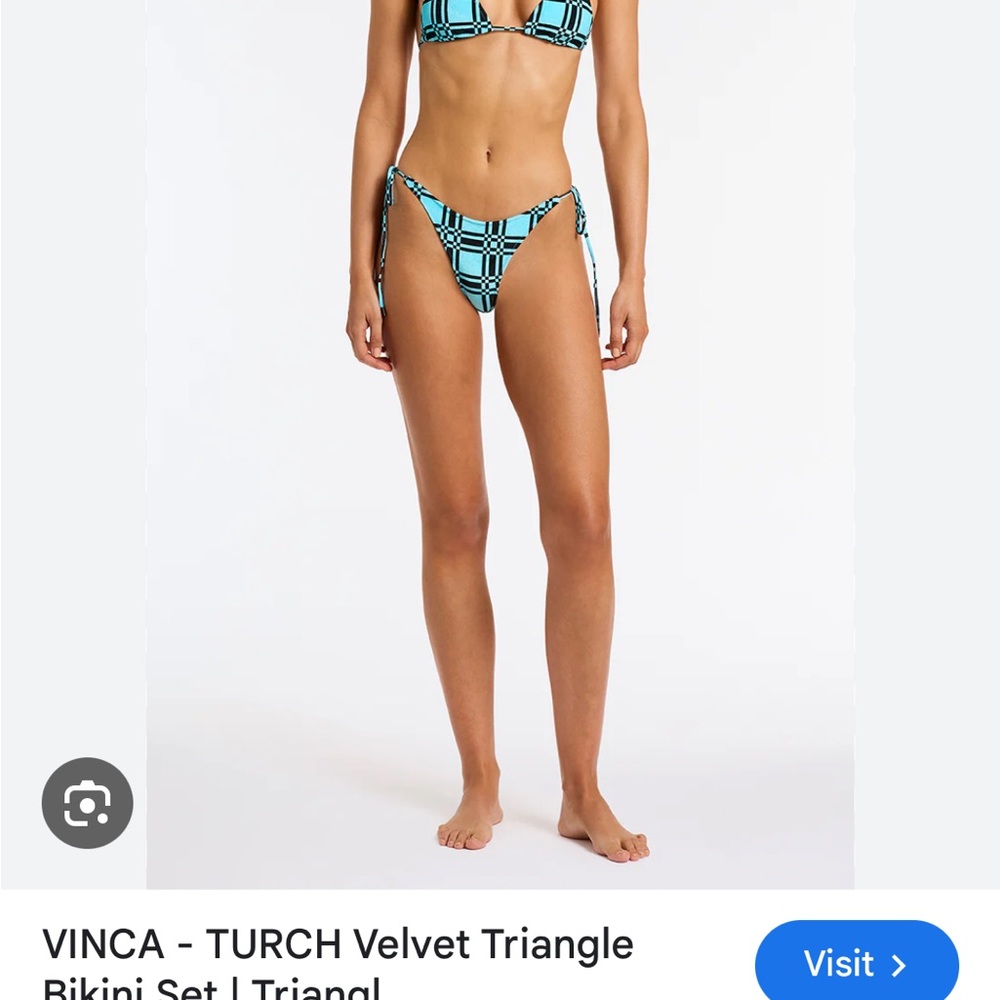 triangl swimwear Blue and Black Velvet triangl swimweare Bikini Set